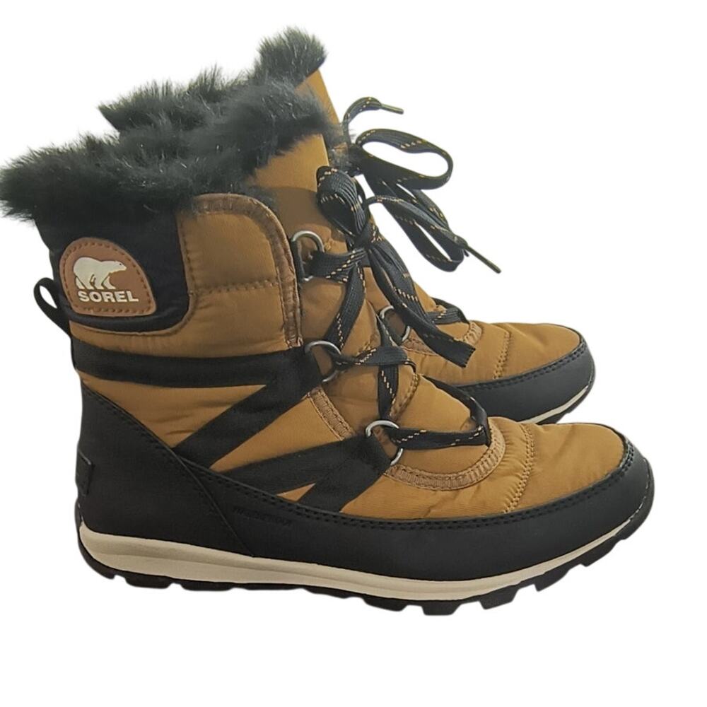 SOREL Whitney Short Lace Waterproof Winter Snow Boots Wmn's 6.5 Camel Brown